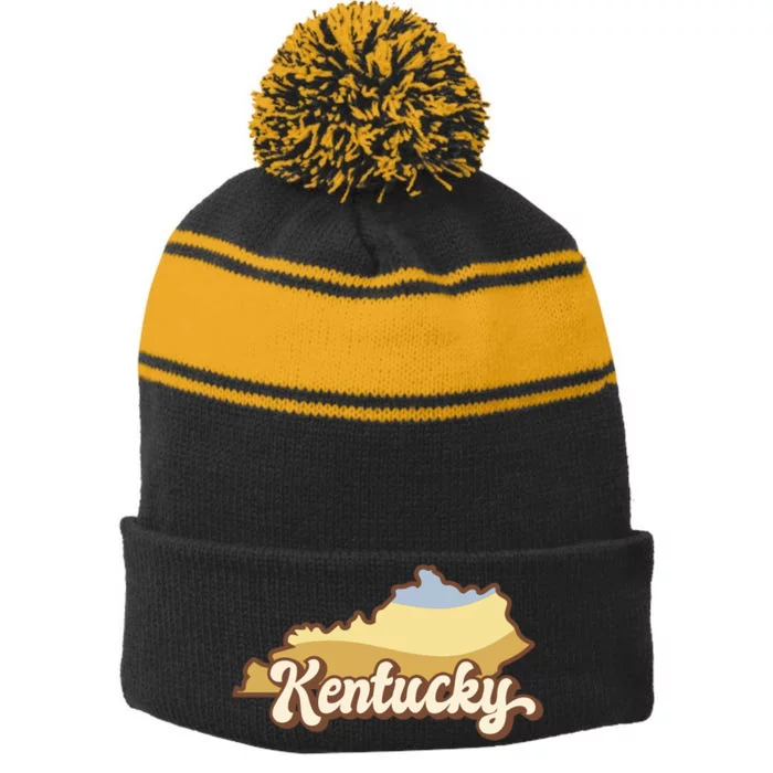 Retro Kentucky Stripe Pom Pom Beanie