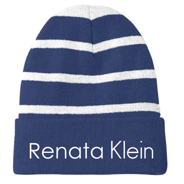 Renata Klein Striped Beanie with Solid Band