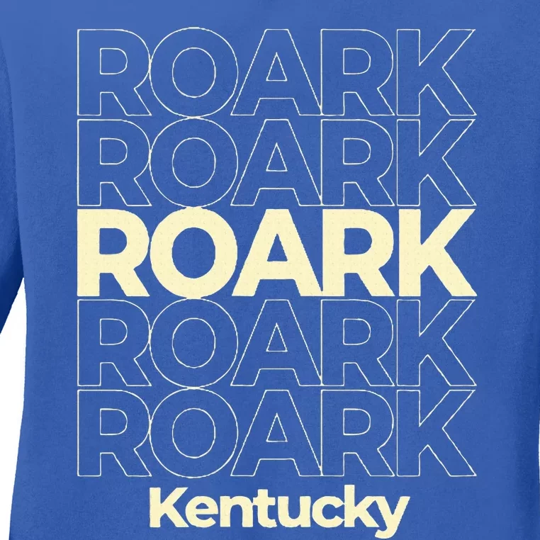 Roark Kentucky Repeating Text Ladies Long Sleeve Shirt