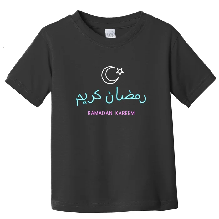 Ramadan Kareen Star Moon Arabic Calligraphy Gift For Ramadan Mubarak Toddler T-Shirt