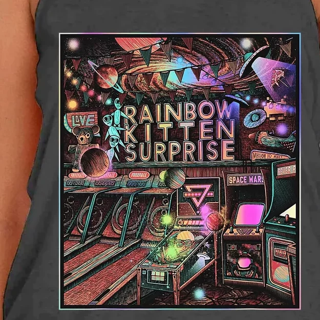 Rainbow Kitten Surprise Band Women's Knotted Racerback Tank