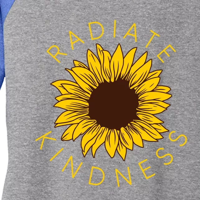 Radiate Kindness Sunflower Equality Hu Rights Feminist Funny Gift Women's Tri-Blend 3/4-Sleeve Raglan Shirt