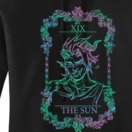 Retro Karlach The Sun Funny Karlach Tarot Card BaldurS Gate 3 Women's Pullover Hoodie