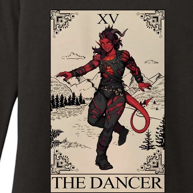 Retro Karlach The Dancer Tarot Card Game Lover Womens CVC Long Sleeve Shirt