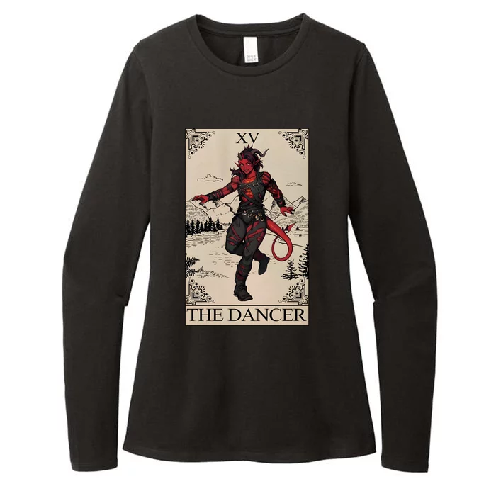 Retro Karlach The Dancer Tarot Card Game Lover Womens CVC Long Sleeve Shirt