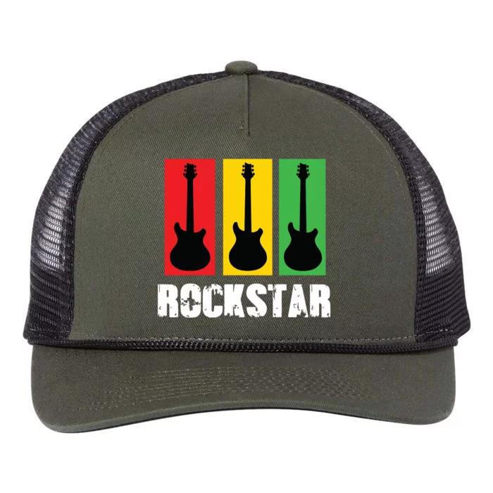 Rockstar Kids Vintage Guitar Retro Rope Trucker Hat Cap