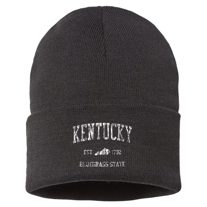 Retro Kentucky Vintage Sports Design Sustainable Knit Beanie