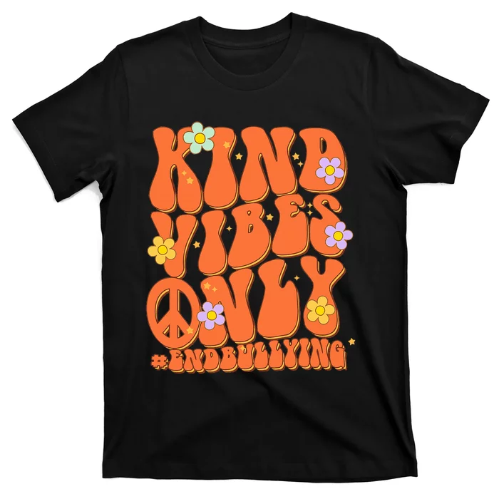 Retro Kind Vibes Only End Bullying Unity Day Wear Orange T-Shirt