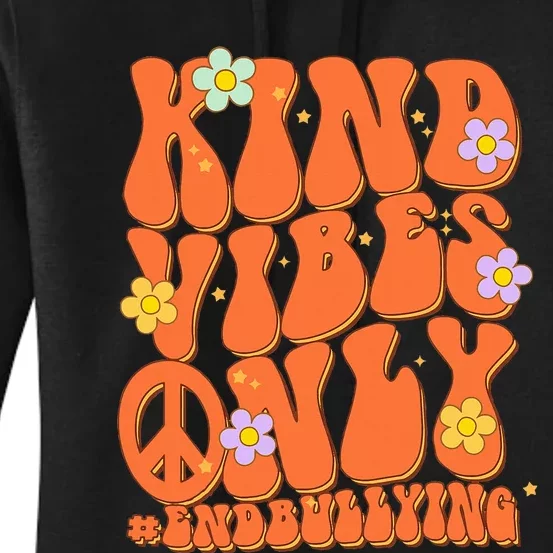 Retro Kind Vibes Only End Bullying Unity Day Wear Orange Women's Pullover Hoodie