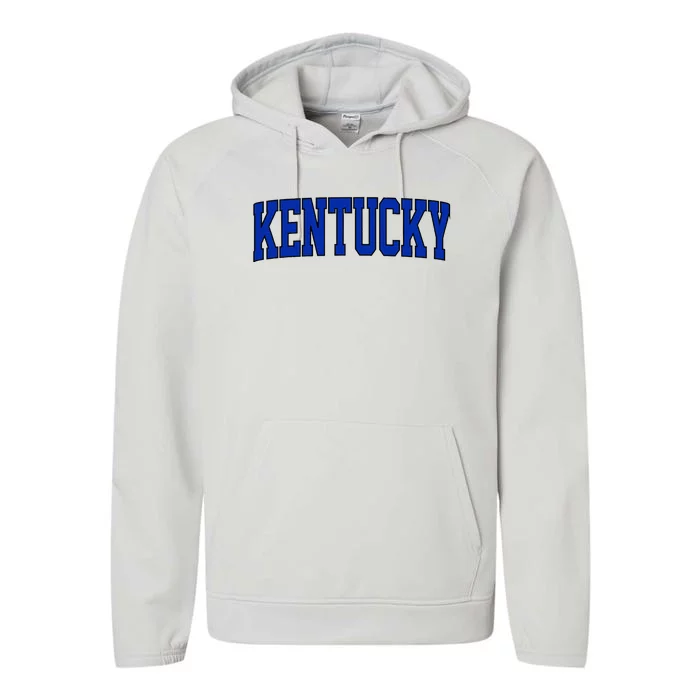 Retro Kentucky Vintage Kentucky Blue Throwback Classic Performance Fleece Hoodie