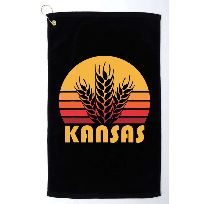 Retro Kansas Wheat Shirts Vintage Grain Farming Platinum Collection Golf Towel