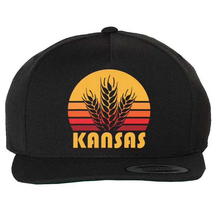 Retro Kansas Wheat Shirts Vintage Grain Farming Wool Snapback Cap