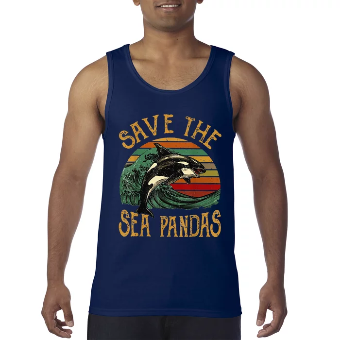 Rescue Killer Whale Orcas Save The Sea Pandas Marine Biology Tank Top