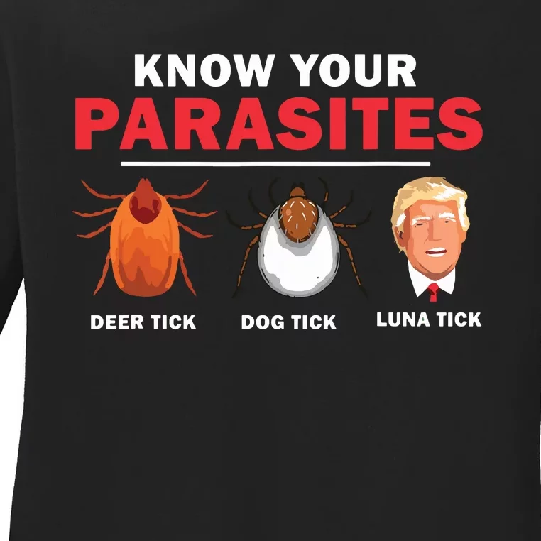 Retro Know Your Parasites Luna Tick Anti Trump 45 Gift Ladies Long Sleeve Shirt