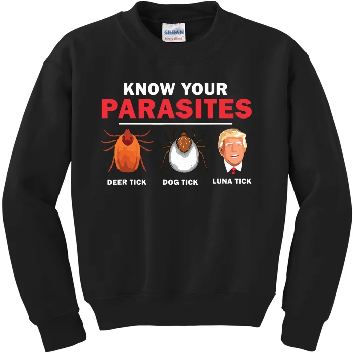 Retro Know Your Parasites Luna Tick Anti Trump 45 Gift Kids Sweatshirt