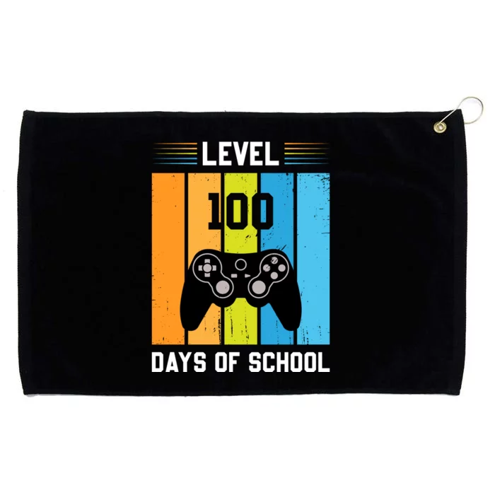 Retro Level 100 Days Of School Gamer Video Games Grommeted Golf Towel