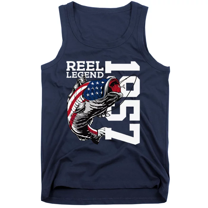 Reel Legend 1957 Fishing 66 Years Angler 66th Birthday Tank Top