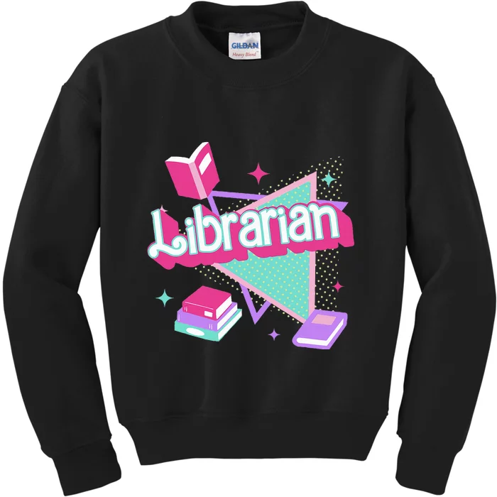 Retro Librarian 90s Library Staff Back To School Reading Kids Sweatshirt