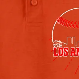 Retro Los Angeles Skyline Baseball Dry Zone Grid Performance Polo