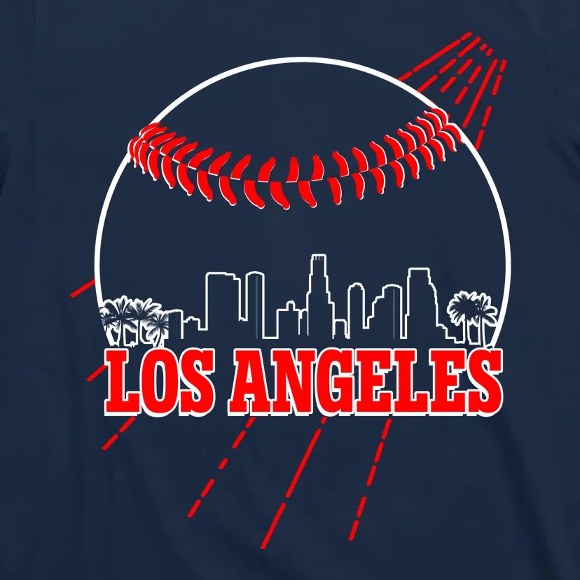 Retro Los Angeles Skyline Baseball T-Shirt