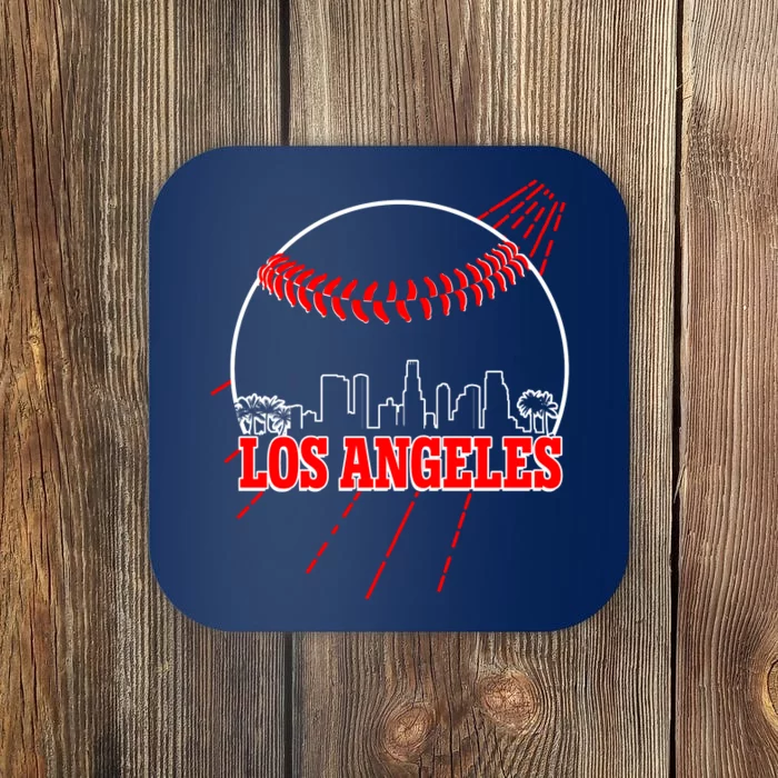 Retro Los Angeles Skyline Baseball Coaster