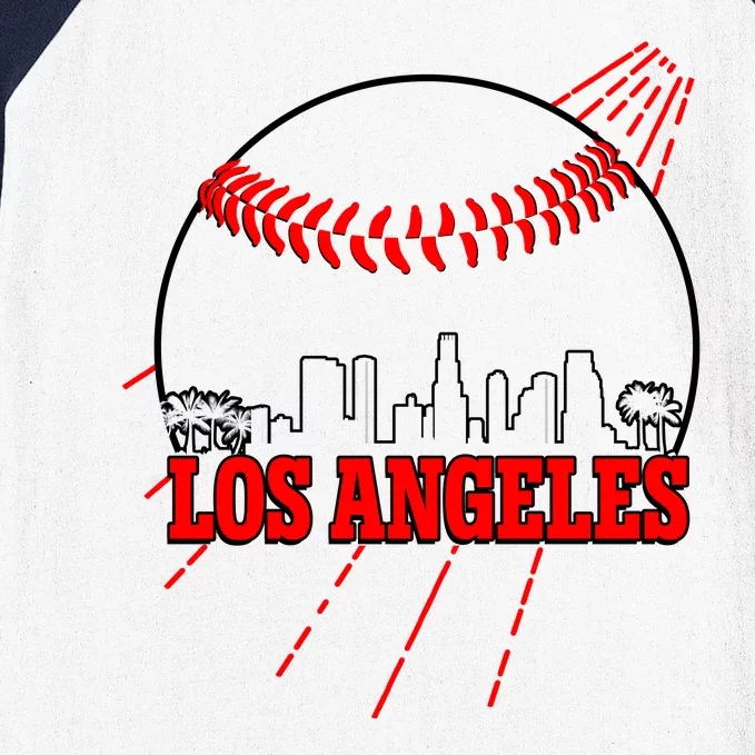 Retro Los Angeles Skyline Baseball Baseball Sleeve Shirt