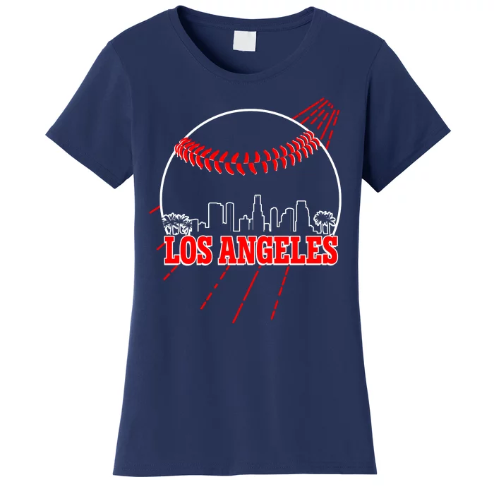 Retro Los Angeles Skyline Baseball Women's T-Shirt