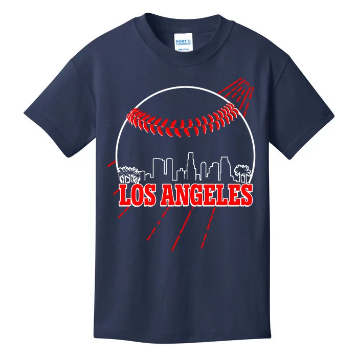 Retro Los Angeles Skyline Baseball Kids T-Shirt