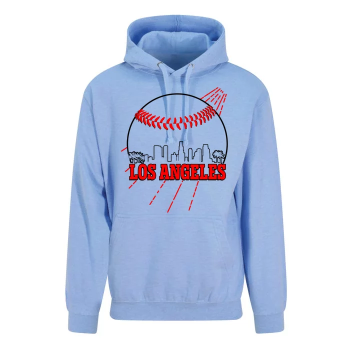 Retro Los Angeles Skyline Baseball Unisex Surf Hoodie