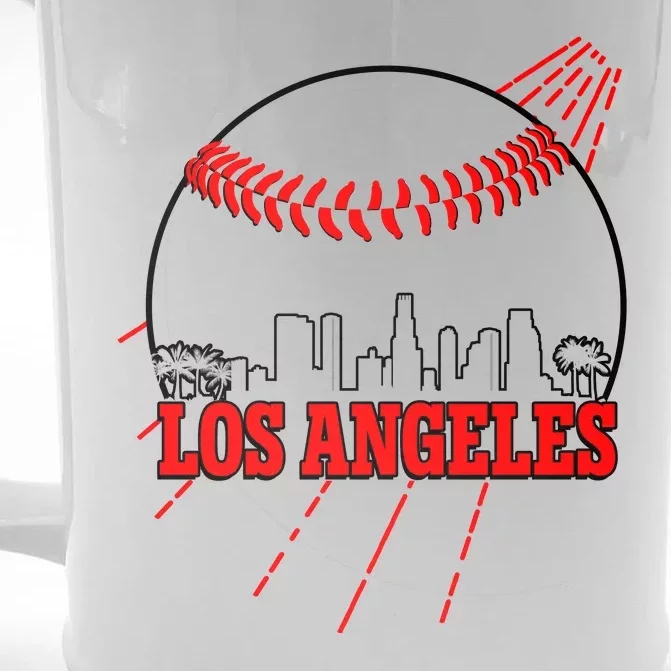 Retro Los Angeles Skyline Baseball Front & Back Beer Stein