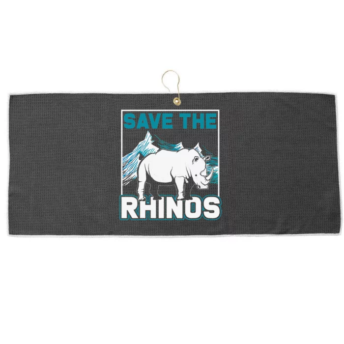 Rhinoceros Lover Africa Animal Just A Who Loves Rhinos Large Microfiber Waffle Golf Towel