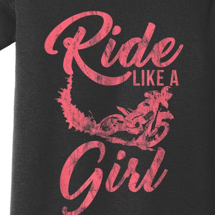 Ride Like A Girl Motocross Dirt Bike Rider Motorcycle Baby Bodysuit