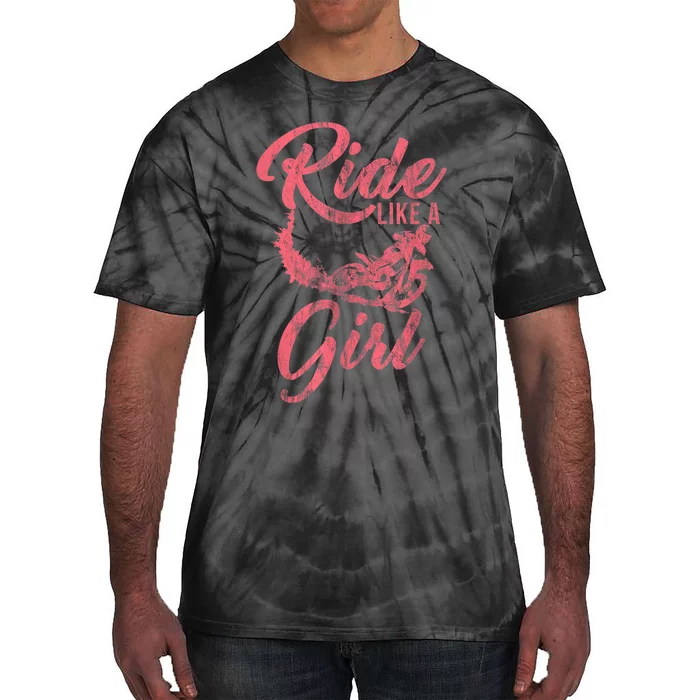 Ride Like A Girl Motocross Dirt Bike Rider Motorcycle Tie-Dye T-Shirt