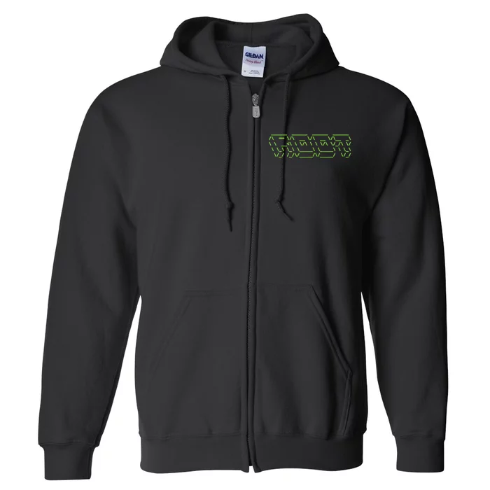 Root Linux ASCII Art Hacker Full Zip Hoodie