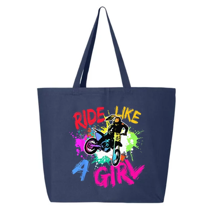 Ride Like A Girl Motocross Lovers Dirt Bike Biker Girl Gift 25L Jumbo Tote