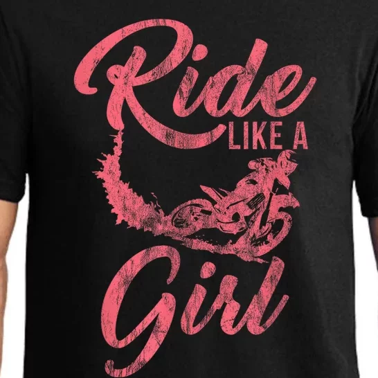 Ride Like A Girl Motocross Dirt Bike Rider Motorcycle Pajama Set