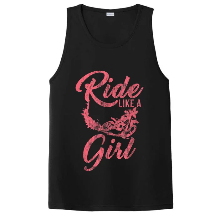 Ride Like A Girl Motocross Dirt Bike Rider Motorcycle Performance Tank