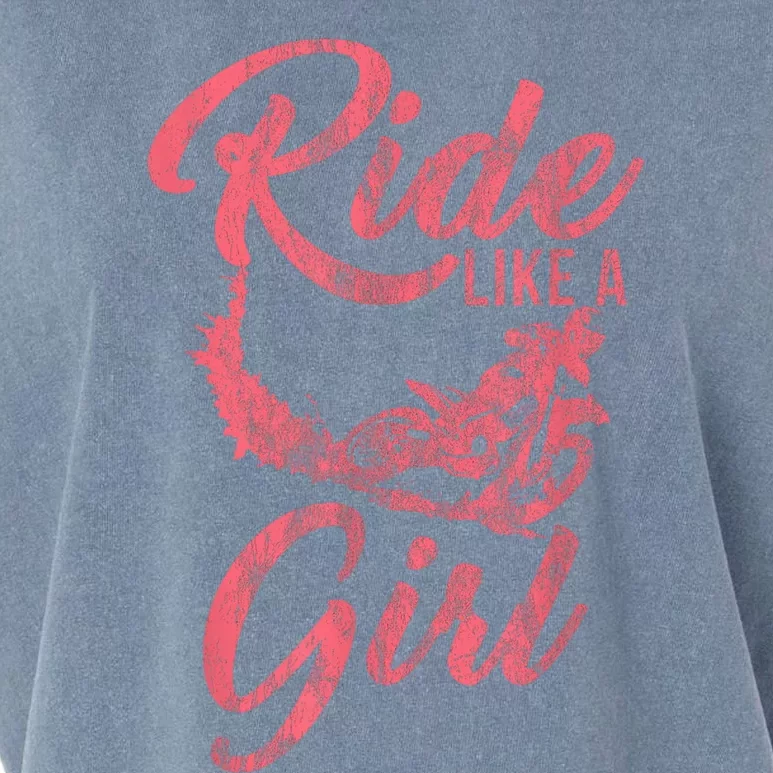 Ride Like A Girl Motocross Dirt Bike Rider Motorcycle Garment-Dyed Women's Muscle Tee