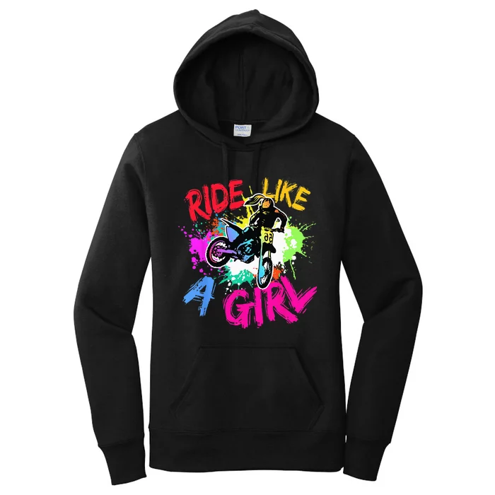 Ride Like A Girl Motocross Lovers Dirt Bike Biker Girl Gift Women's Pullover Hoodie