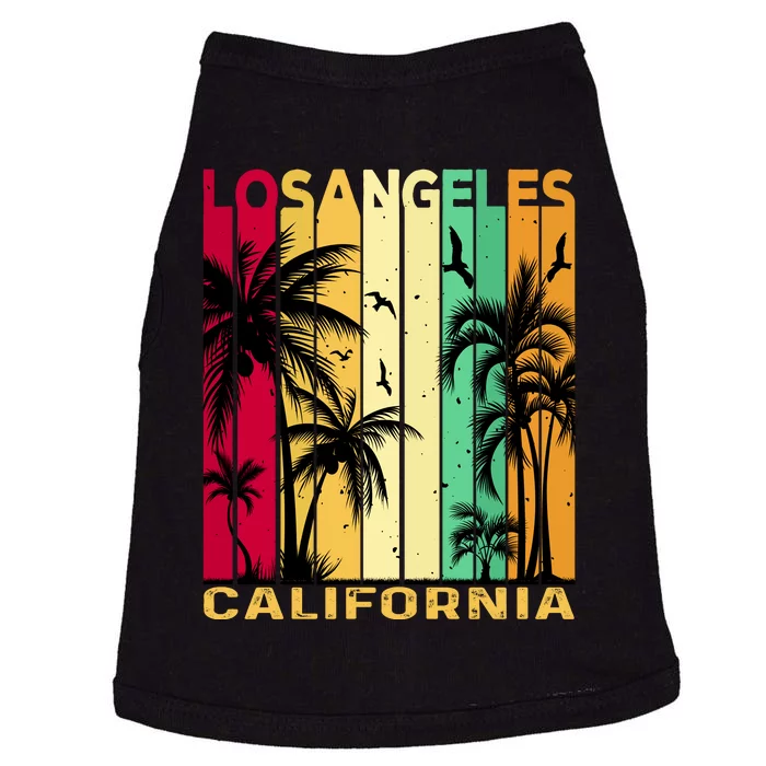 Retro Los Angeles California Palm Tree Stripes Doggie Tank