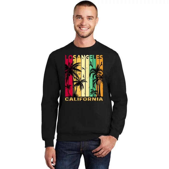 Retro Los Angeles California Palm Tree Stripes Sweatshirt