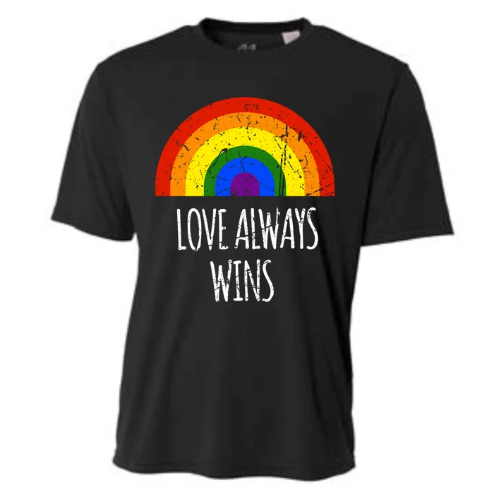 Rainbow Love Always Wins Vintage Equality Pride Huity Funny Gift Cooling Performance Crew T-Shirt