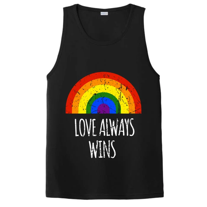 Rainbow Love Always Wins Vintage Equality Pride Huity Funny Gift Performance Tank