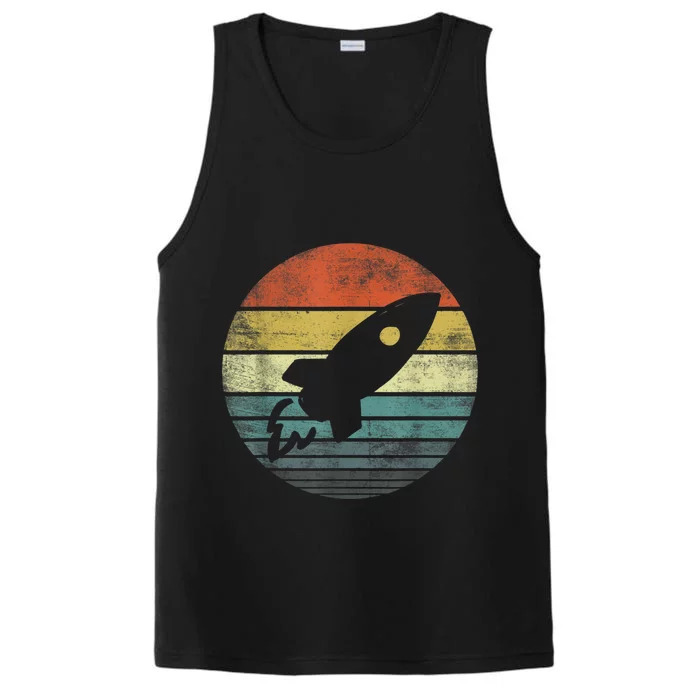 Rocket Launch Astronomy Funny Retro Rocket Space Ship Performance Tank