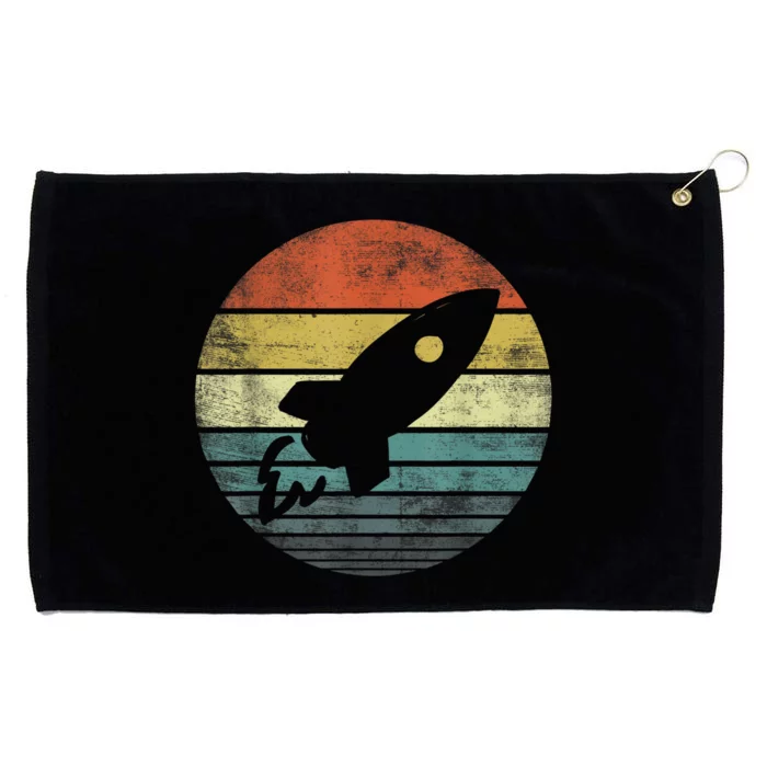 Rocket Launch Astronomy Funny Retro Rocket Space Ship Grommeted Golf Towel