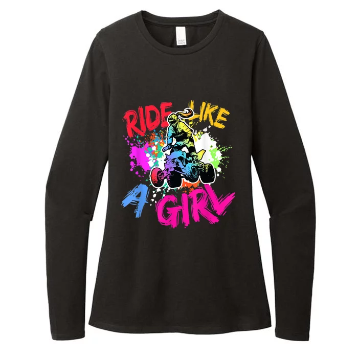 Ride Like A Girl ATV Lovers Quad Bike Biker Girl Womens CVC Long Sleeve Shirt