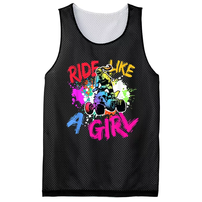 Ride Like A Girl ATV Lovers Quad Bike Biker Girl Mesh Reversible Basketball Jersey Tank