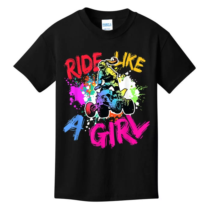 Ride Like A Girl ATV Lovers Quad Bike Biker Girl Kids T-Shirt