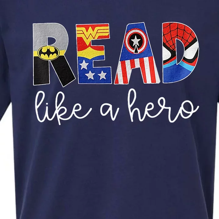 Read Like A Hero Read Teacher School Education Book Lover Sueded Cloud Jersey T-Shirt