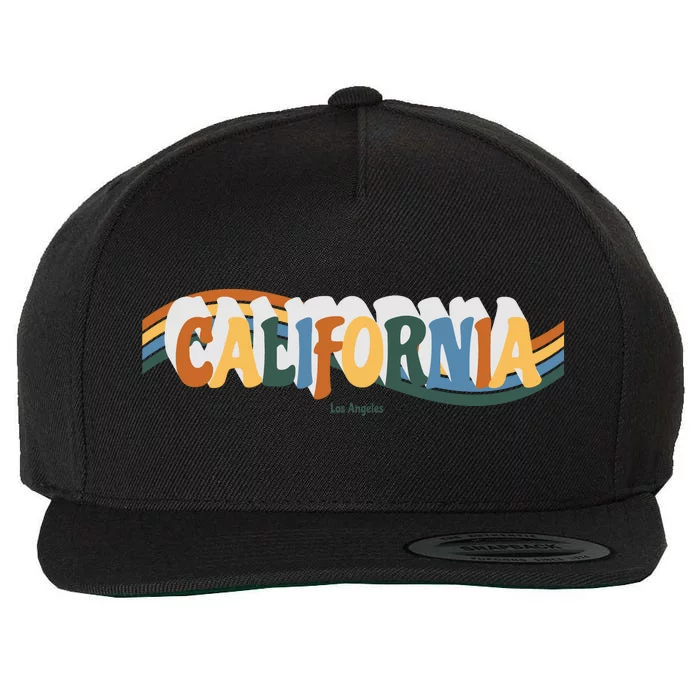 Retro Los Angeles California Cali Wave Wool Snapback Cap